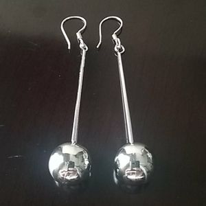 Sterling Silver 12 mm Dangle Bead Earrings Taxco.9